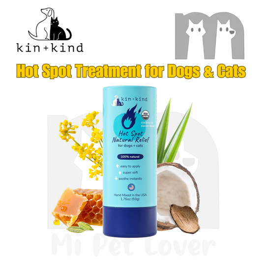 Kin+Kind Hot Spot Treatment for Dogs & Cats 2.3oz Itch Relie Skin Soother and Healing Balm