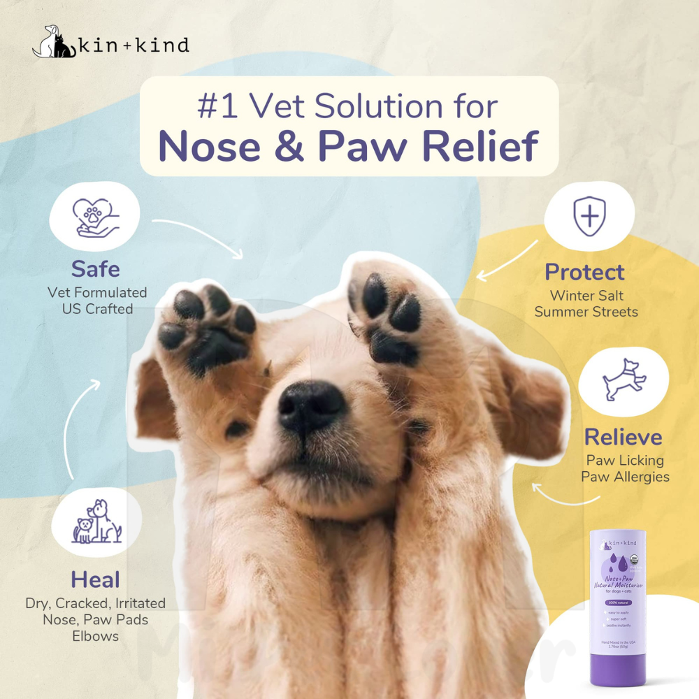 Kin+Kind Organic Dog and Cat Nose and Paw Balm Stick 1.76oz Pet Supplies for Puppies and Dogs