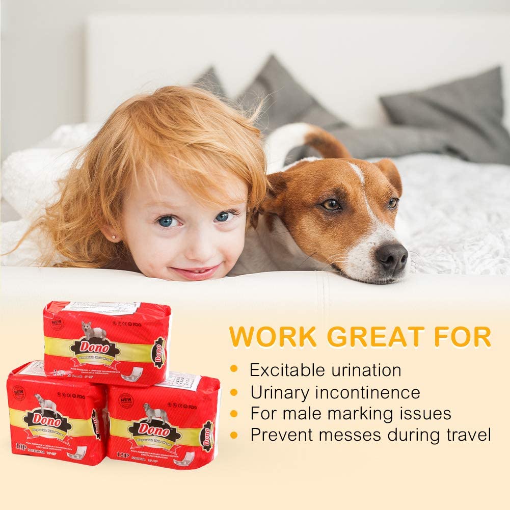 BUY 10 GET 1 FREE Dono Disposable Male Dog Wraps