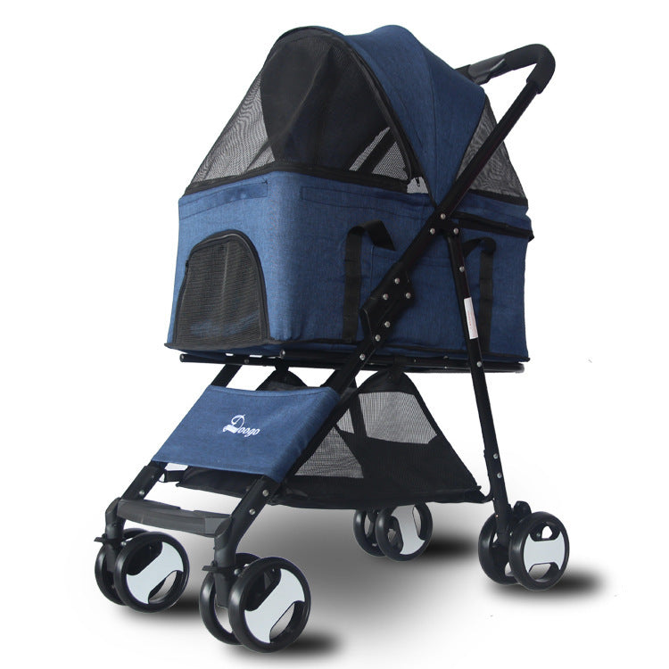 【802】 Detachable Pet Stroller Dog Stroller With Detachable Carrier Foldable Carrier Lightweight Travel