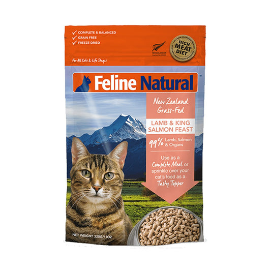 Feline Natural Lamb & King Salmon Feast Freeze Dried Raw Cat Food 320g