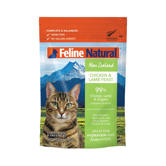 Feline Natural Chicken & Lamb Feast Pouch Cat Food Cat Wet Food 85g