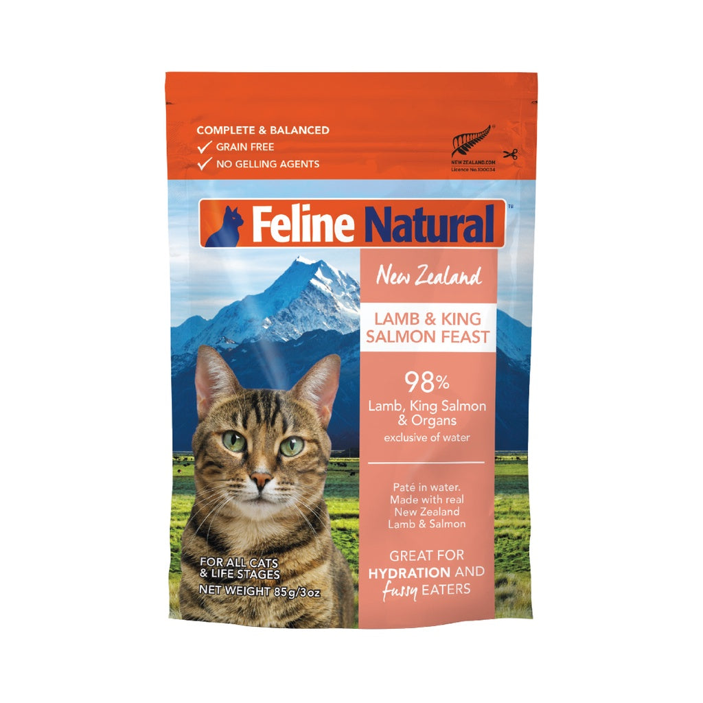 Feline Natural Lamb & King Salmon Feast Pouch Cat Food Cat Wet Food 85g