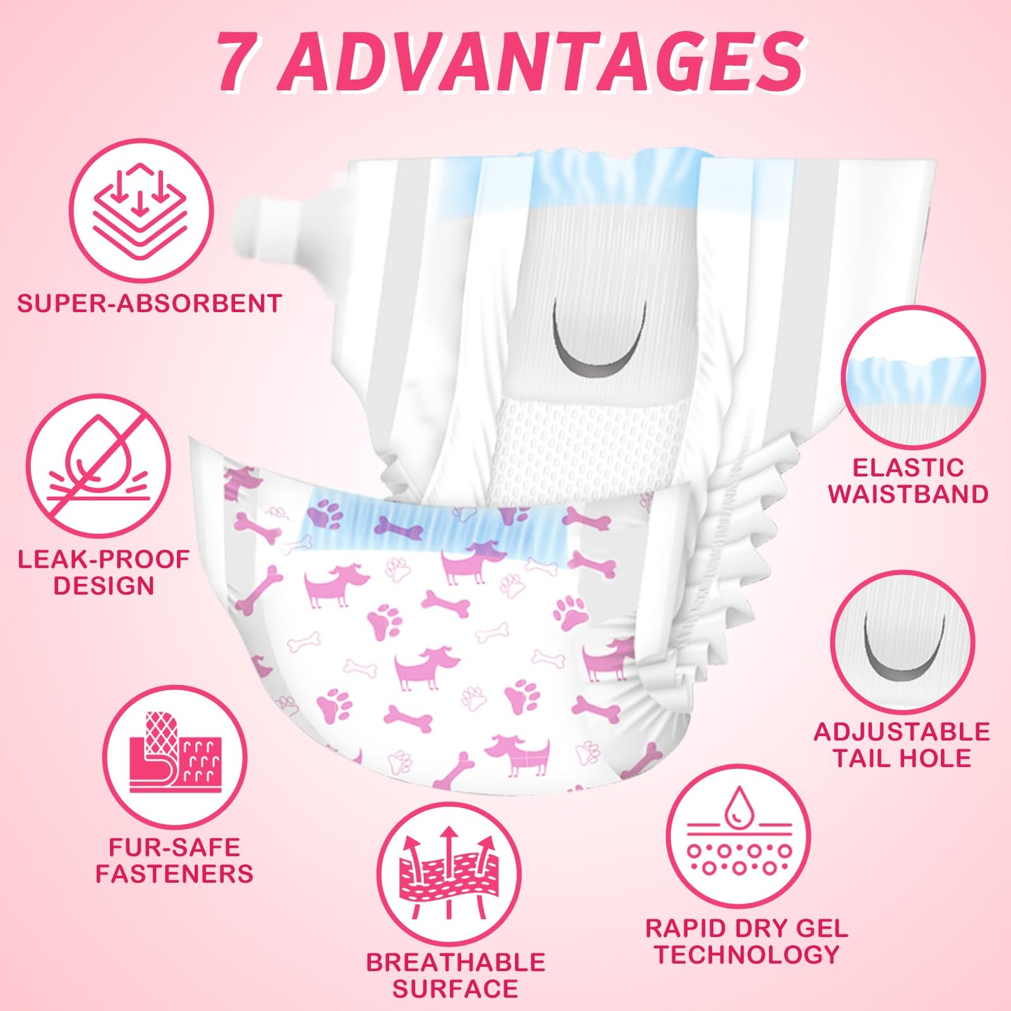 BUY 10 GET 1 FREE DONO Female Dog Diaper Dog Wraps Puppy Diapers