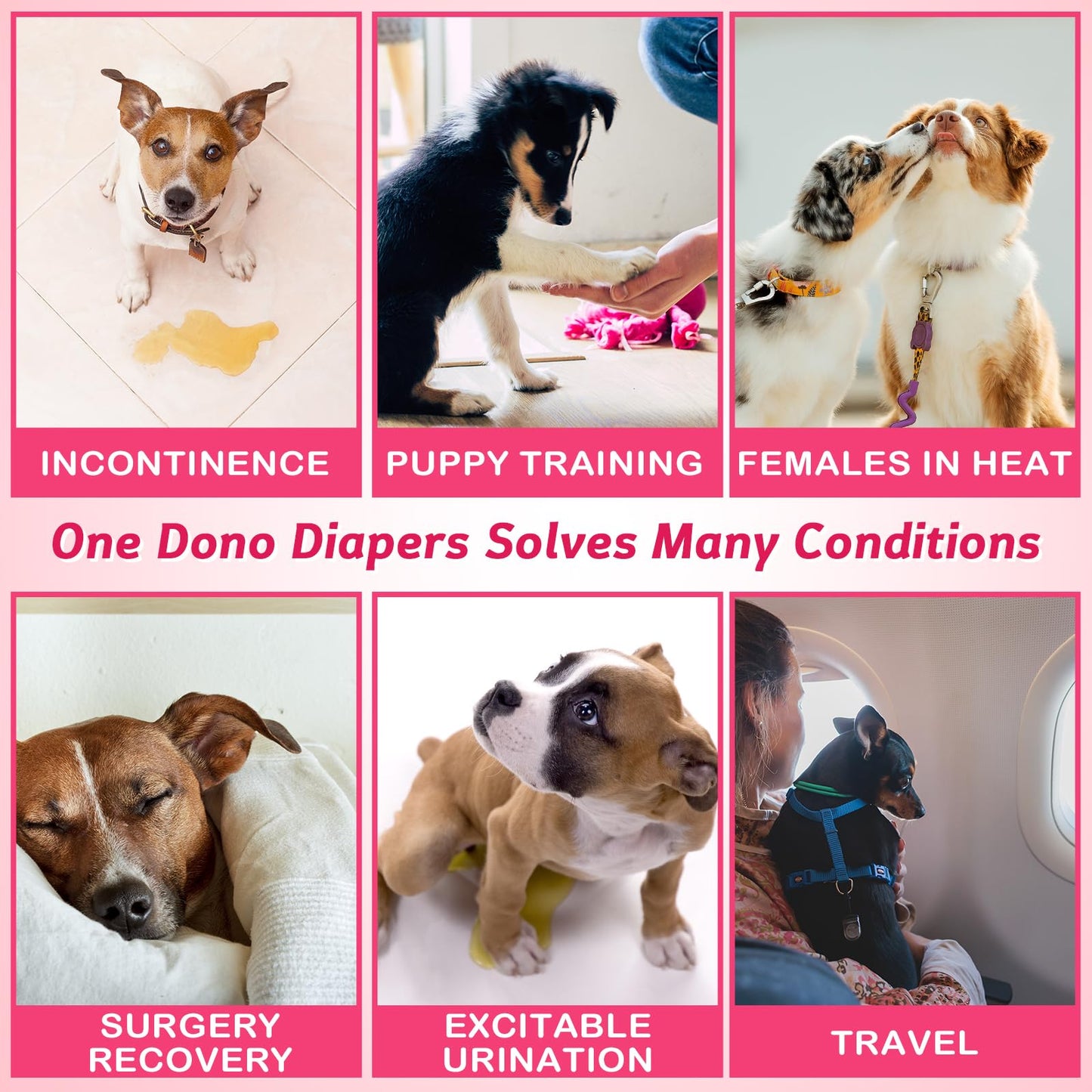 BUY 10 GET 1 FREE DONO Female Dog Diaper Dog Wraps Puppy Diapers