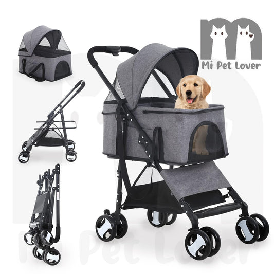 【802】 Detachable Pet Stroller Dog Stroller With Detachable Carrier Foldable Carrier Lightweight Travel